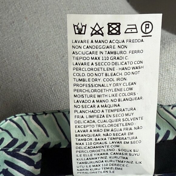 Weekend Max Mara Linen Blend Dress Sz 12/L Santos Split Neck Cap Sleeve A-Line - Picture 8 of 8